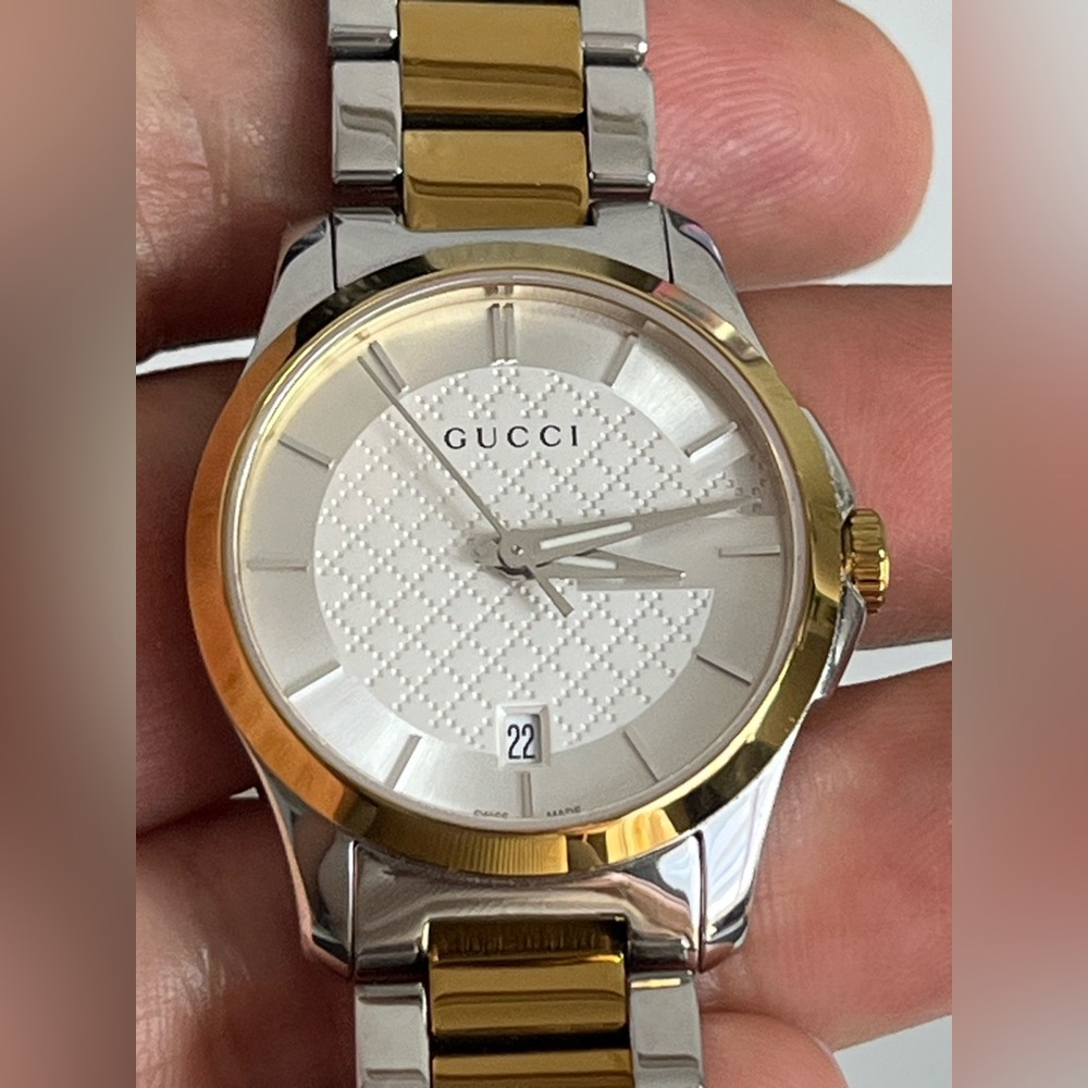 GUCCI G-Timeless YA126531 Two-Tone PVD Stainless Steel ladies Watch - Picture 11 of 17